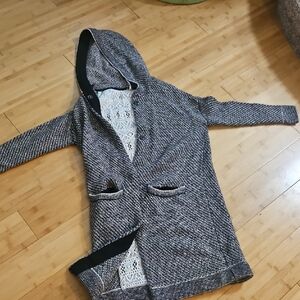 Free People Awsome Knit  Hooded Jacket Sweater